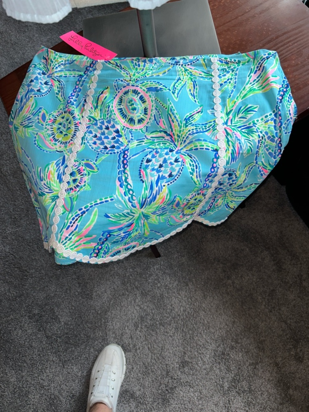 Lilly Pulitzer NWT Patty SKORT Bermuda Blue Size 6 vibrant floral pattern - Picture 5 of 7